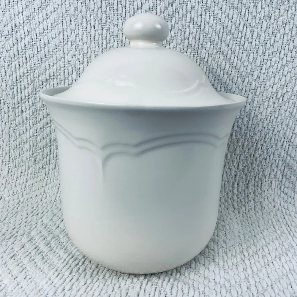 Pfaltzgraff Canister Cream Tea Rose‎ Floral Stoneware Heritage USA Grandmacore